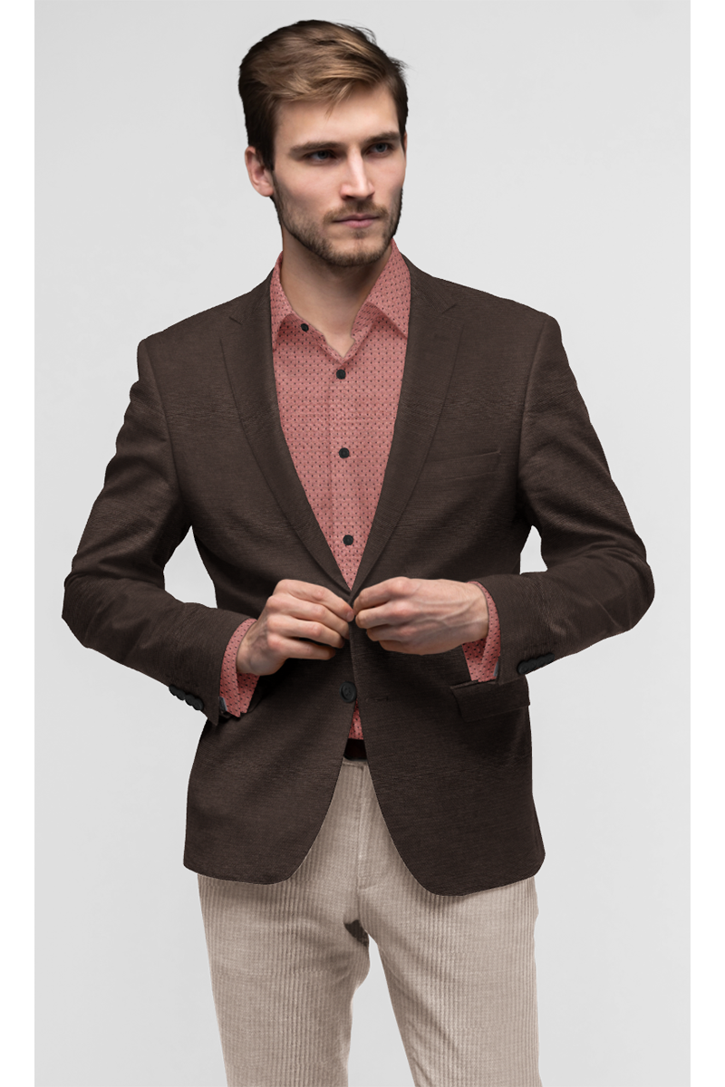 Blazer Dark Brown Mens Dress Shirt Elegant Dark Brown