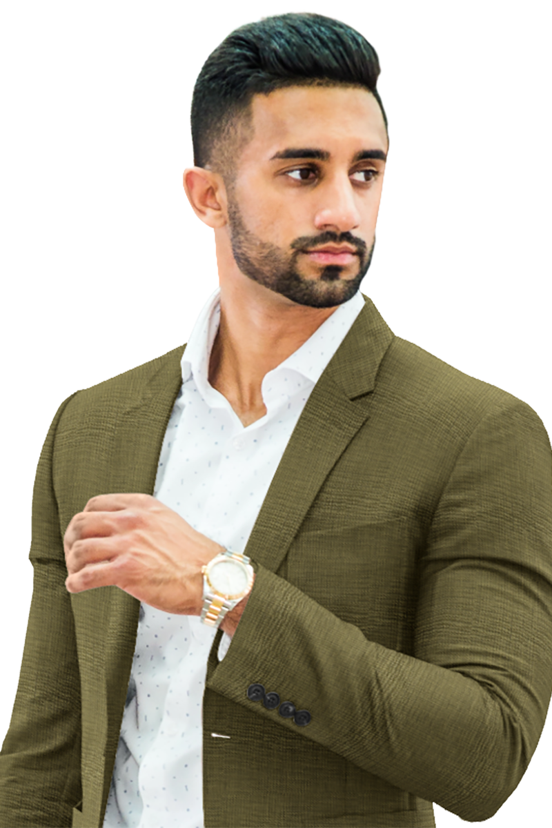 Olive Green Self Design Tailorz Clothing - Main Image