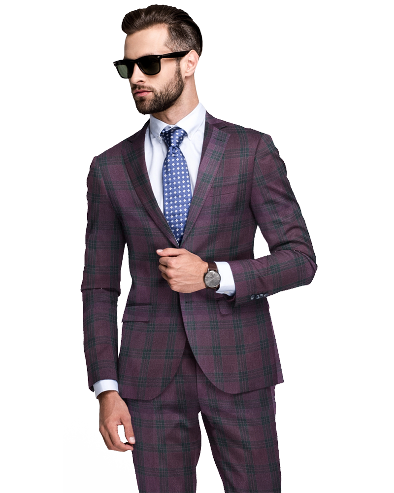 Stylish Dark Pink Checks Tailorz Clothing